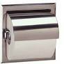 Recessed Toilet Tissue Dispenser with Hood.  Bright polished stainless steel finish